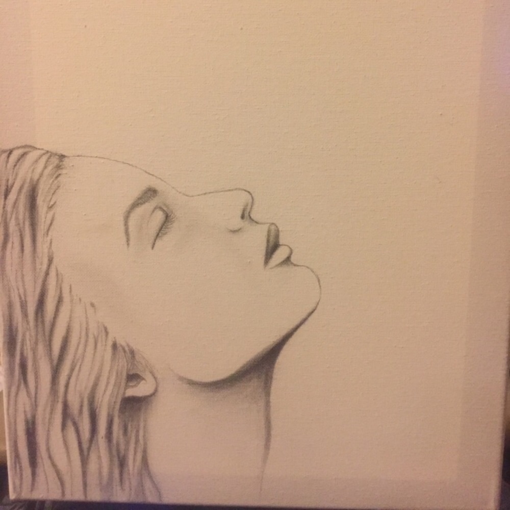 Inhale- hand drawn/painted canvas art - Picture 7 of 7